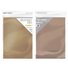 Load image into Gallery viewer, Craft Perfect - Foiled Kraft Card - Golden Zig Zag - A4 (5/pk) - tonicstudios