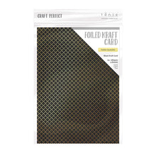 Load image into Gallery viewer, Craft Perfect - Foiled Kraft Card - Golden Quarterfoil - A4 (5/pk) - tonicstudios
