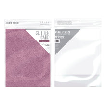 Load image into Gallery viewer, Craft Perfect - Glitter Card 8.5"x11" - Berry Fizz (5/Pk) - 9972e