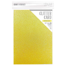 Load image into Gallery viewer, Craft Perfect - Glitter Card - Sherbet Lemon - 8.5"x11" (5/PK) - 9976eUS