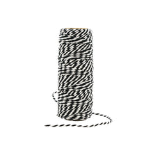 Load image into Gallery viewer, Craft Perfect - Striped Bakers Twine - Jet Black - (2mm/25m) - 9981e