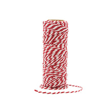 Load image into Gallery viewer, Craft Perfect - Striped Bakers Twine - Chilli Red - (2mm/25m) - 9984e
