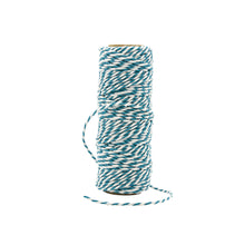 Load image into Gallery viewer, Craft Perfect - Striped Bakers Twine - Teal Blue - (2mm/25m) - 9990e
