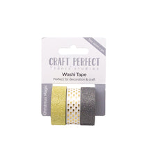 Load image into Gallery viewer, Craft Perfect Washi Tape Craft Perfect - Washi Tape - All That Glitters - (15mm/5m) - 3 Rolls - 9325E