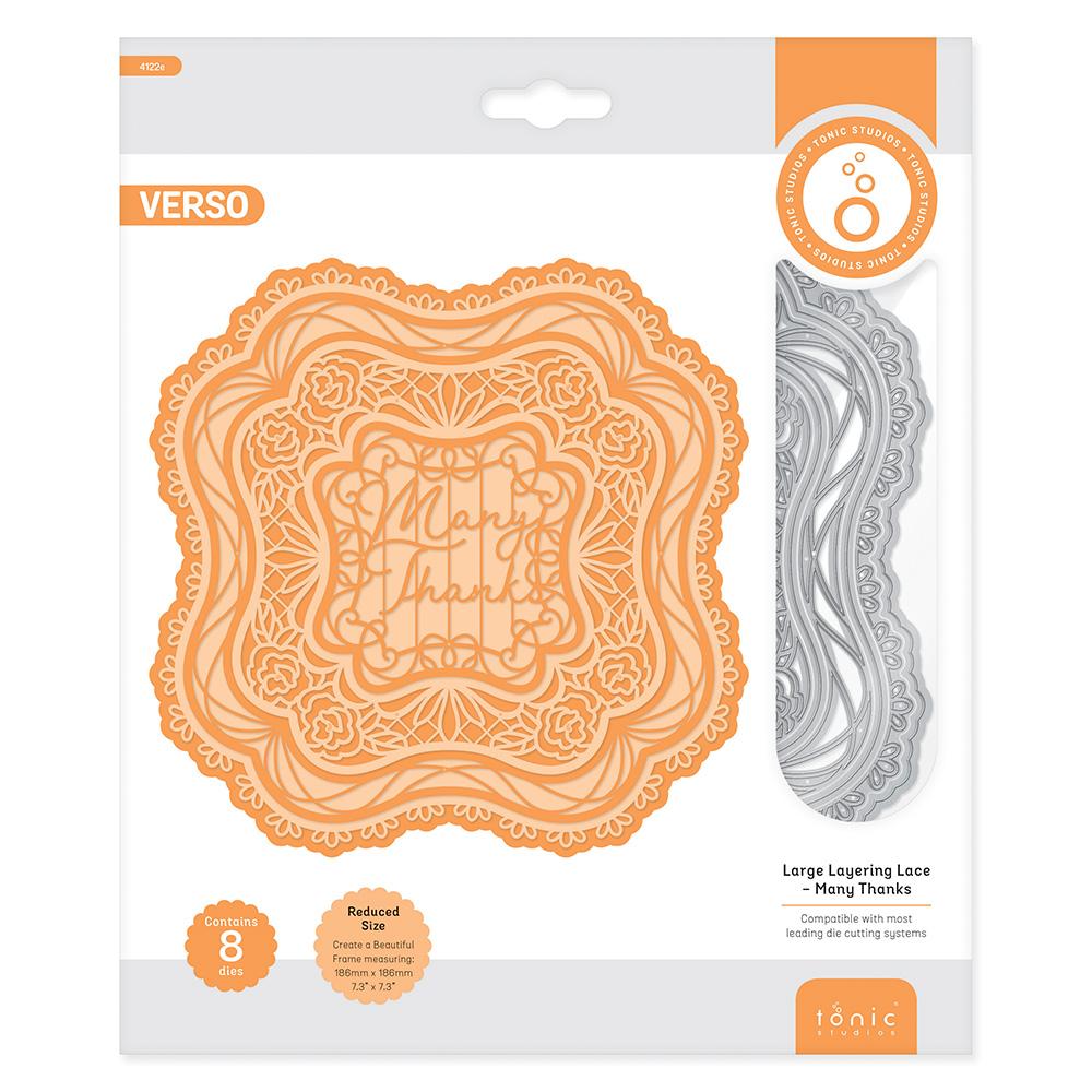 Tonic Studios - Large Layering Lace Die Set - Many Thanks - 4122E