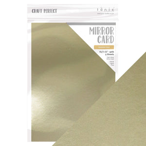 Craft Perfect - Mirror Card - High Gloss - Venetian Gold - 8.5"x11" (5/PK) 250GSM-  8703e