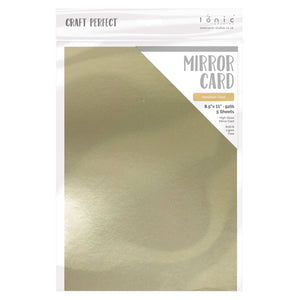 Craft Perfect - Mirror Card - High Gloss - Venetian Gold - 8.5"x11" (5/PK) 250GSM-  8703e
