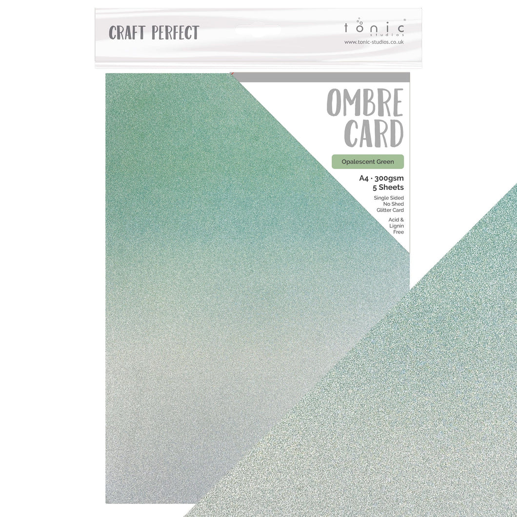Craft Perfect - Ombre Card - Opalescent Green - 8.5