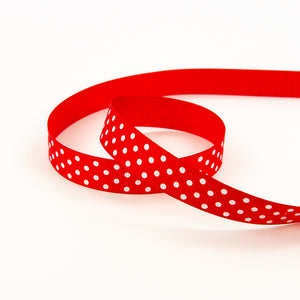Craft Perfect - Ribbon - Dotted Grosgrain - Red Polka Dot - 8981eUS