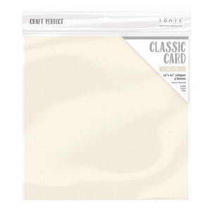 Craft Perfect - Classic Card - Ivory White - Weave Textured - 12" x 12" (5/Pk) - tonicstudios