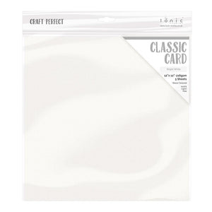 Craft Perfect - Classic Card - Bright White - Weave Textured - 12" x 12" (5/Pk) - tonicstudios