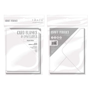 Craft Perfect - 10 Card Blanks & Envelopes - Bright White - A2 - 9253e - tonicstudios