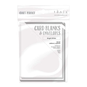 Craft Perfect - 10 Card Blanks & Envelopes - Bright White - A2 - 9253e - tonicstudios