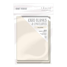 Load image into Gallery viewer, Craft Perfect - 10 Card Blanks &amp; Envelopes - Ivory White - A6 - 9267e - tonicstudios
