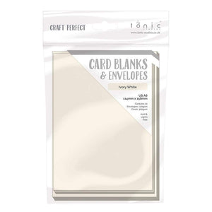 Craft Perfect - 10 Card Blanks & Envelopes - Ivory White - A6 - 9267e - tonicstudios