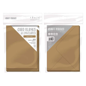Craft Perfect - 10 Card Blanks & Envelopes - Kraft Card - A6 - 9268e - tonicstudios