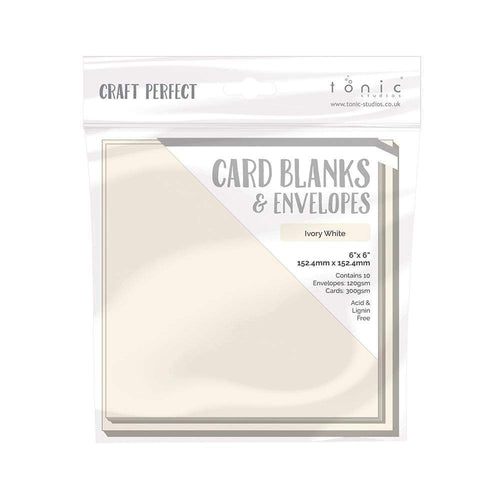 Craft Perfect - 10 Card Blanks & Envelopes - Ivory White - 6
