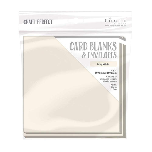 Craft Perfect - 10 Card Blanks & Envelopes - Ivory White - 7