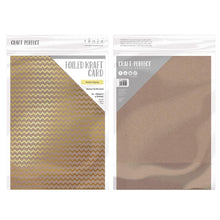 Load image into Gallery viewer, Craft Perfect - Foiled Kraft Card - Golden Zig Zag - A4 (5/pk) - tonicstudios
