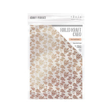 Load image into Gallery viewer, Craft Perfect - Foiled Kraft Card A4 - Rose Gold Posies (5/pk) - 9349e
