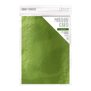 Craft Perfect - Mirror Card High Gloss - Holly Green - A4 (5/PK) - 9446e - tonicstudios