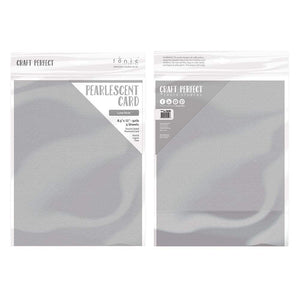 Craft Perfect - Pearlescent Card - Luna Silver - 8.5" x 11" (5/PK) - tonicstudios