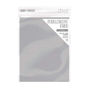 Craft Perfect - Pearlescent Card - Luna Silver - 8.5" x 11" (5/PK) - tonicstudios