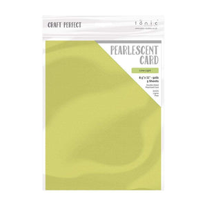 Craft Perfect - Pearlescent Card - Lime Light - 8.5" x 11" (5/PK) - tonicstudios