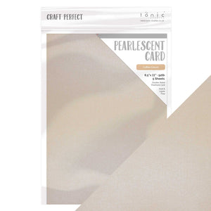 Craft Perfect - Pearlescent Card - Coffee Cream - 8.5" x 11" (5/PK) - 9549E