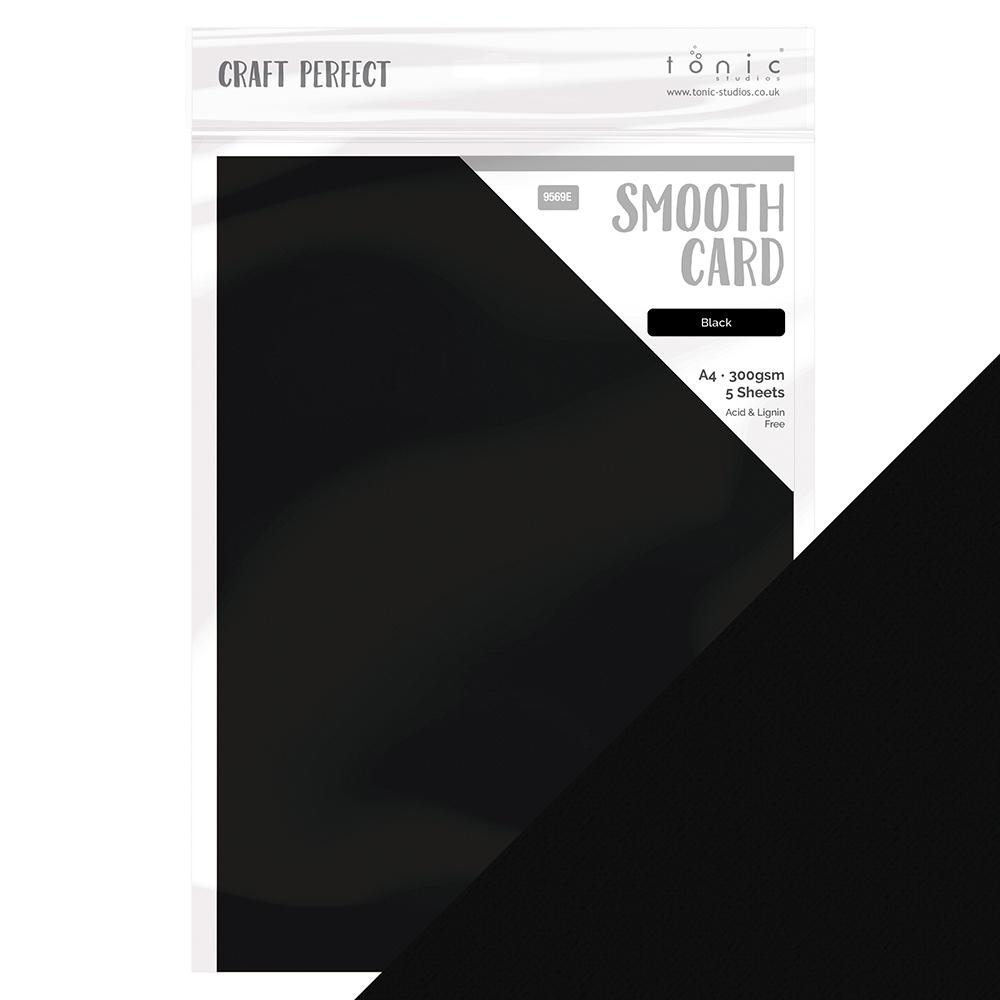 Craft Perfect - Smooth Card A4 - Black (5/PK) - 9569e