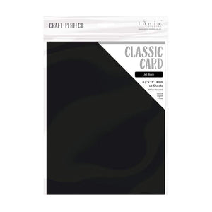 Craft Perfect - Classic Card - Jet Black - Weave Textured - 8.5" x 11" (10/PK) - tonicstudios