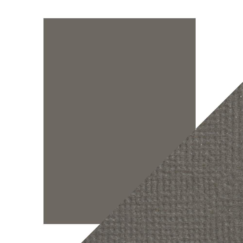 Craft Perfect - Classic Card - Pewter Grey - Weave Textured - 8.5