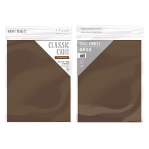 Craft Perfect - Classic Card - Chocolate Brown - Weave Textured - 8.5" x 11" (10/PK) - tonicstudios