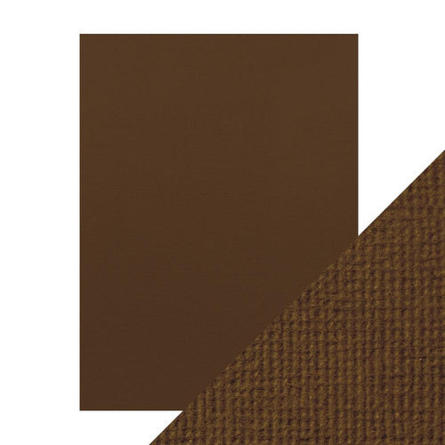 Craft Perfect - Classic Card - Chocolate Brown - Weave Textured - 8.5