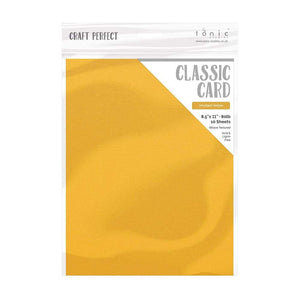 Craft Perfect - Classic Card - Mustard Yellow - Weave Textured - 8.5" x 11" (10/PK) - tonicstudios