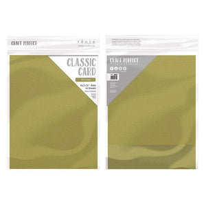 Craft Perfect - Classic Card - Olive Green - Weave Textured - 8.5" x 11" (10/PC) - tonicstudios