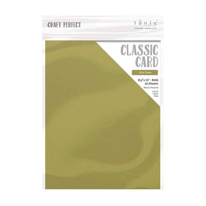 Craft Perfect - Classic Card - Olive Green - Weave Textured - 8.5" x 11" (10/PC) - tonicstudios