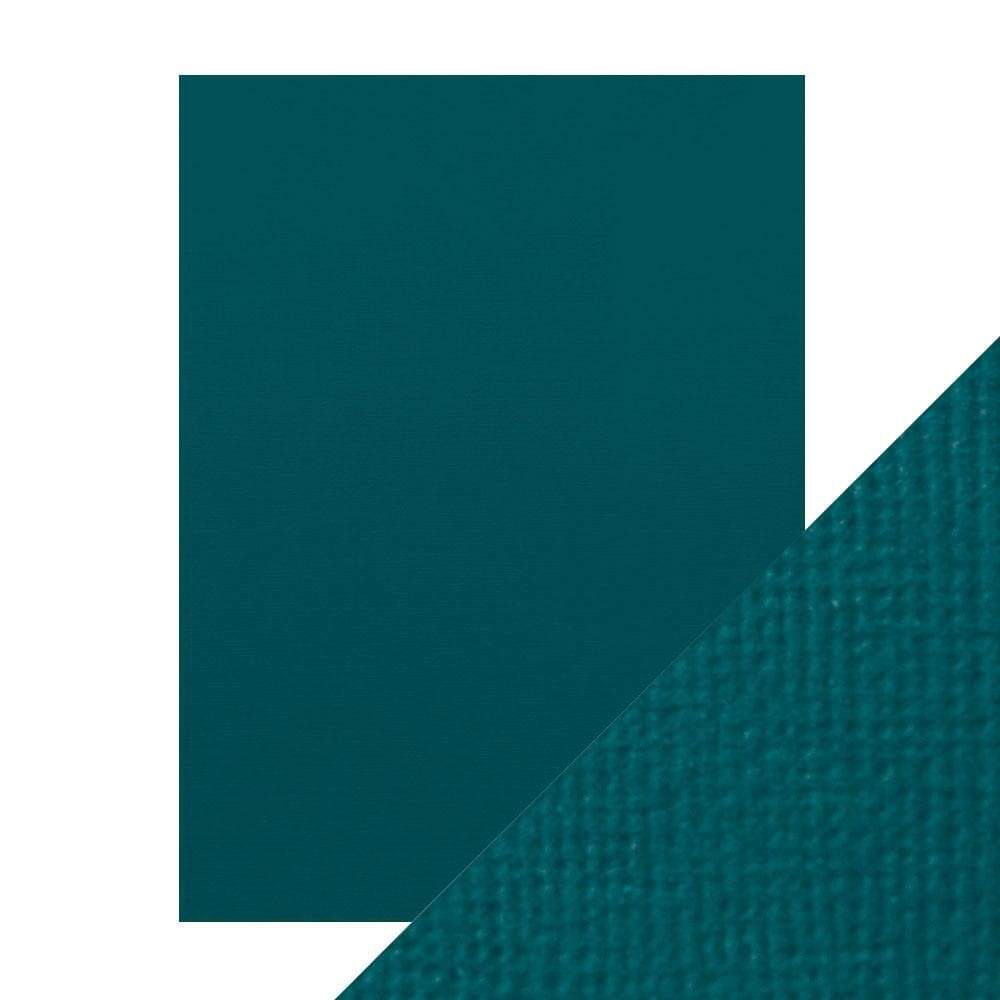 Craft Perfect - Classic Card - Teal Blue - Weave Textured - 8.5