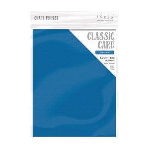 Craft Perfect - Classic Card - French Blue - Weave Textured - 8.5" x 11" - tonicstudios