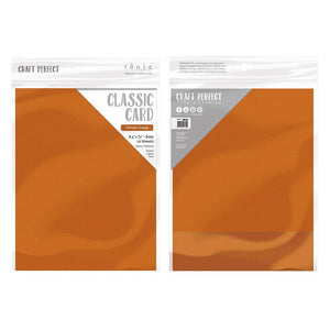 Craft Perfect - Classic Card - Pumpkin Orange - Weave Textured - 8.5" x 11" (10/PK) - tonicstudios