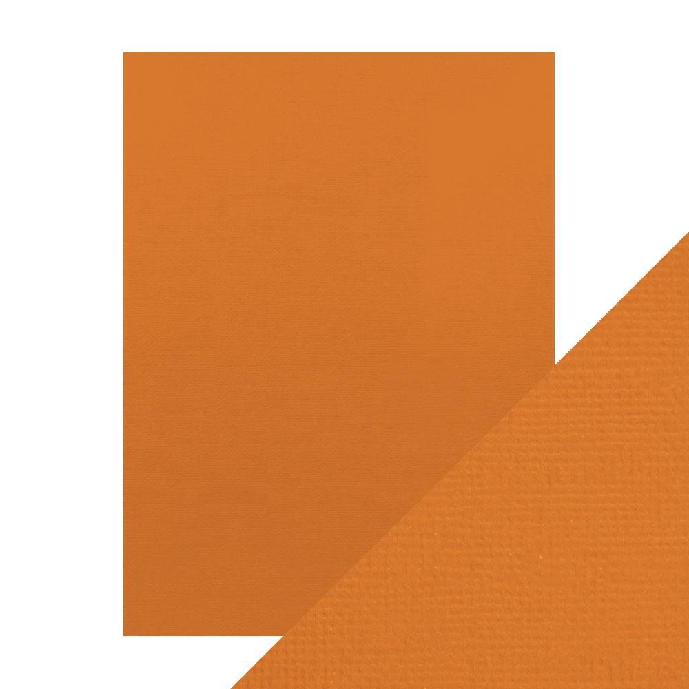Craft Perfect - Classic Card - Pumpkin Orange - Weave Textured - 8.5