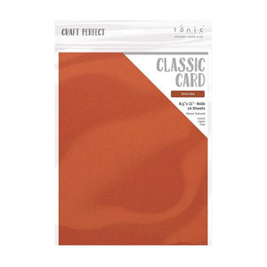 Craft Perfect - Classic Card - Brick Red - Weave Textured - 8.5" x 11" (10/PK) - tonicstudios