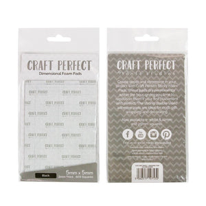 Craft Perfect - Adhesives - Dimensional Foam Pads - Black - 5mmx5mm Squares - 609 Squares - 9753e