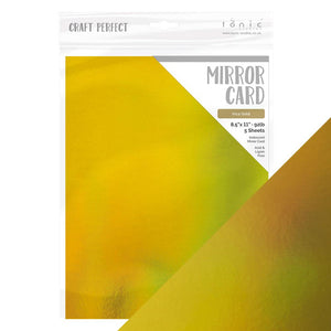 Craft Perfect - Iridescent Mirror Card 8.5"x11" - Inca Gold - (5/PK) - 9784e