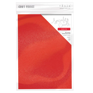 Craft Perfect - Speciality Card - Luxury Embossed - Santa's Hat - A4 (5/PK) - 230gsm - 9851E