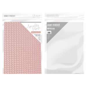 Craft Perfect - Specialty Card - Hand Crafted Cotton A4 - Marshmallow Pink (5/PK) - 9891e