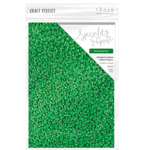 Craft Perfect - Speciality Paper - Hand Crafted Cotton - Shining Spruce - A4 (5/PK) - 150gsm - 9892E