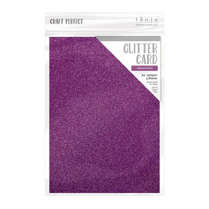 Craft Perfect - Glitter Card - Nebula Purple - A4 (5/PK) - 9946e - tonicstudios