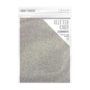 Craft Perfect - Glitter Card - Silver Screen - 8.5" x 11" (5/PK) - tonicstudios