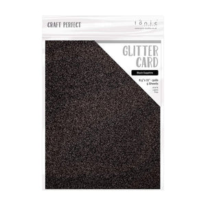 Craft Perfect - Glitter Card - Black Sapphire - 8.5" x 11" (5/Pk) - 9963E - tonicstudios